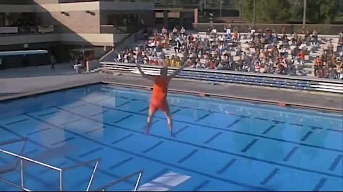 Matthew Klembara makes a splash doing the Triple Linday.