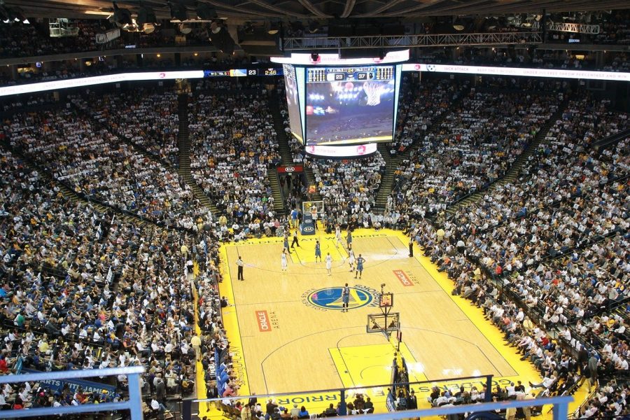 The original Oracle Arena, located in Oakland, CA, where the Golden State Warriors once played.