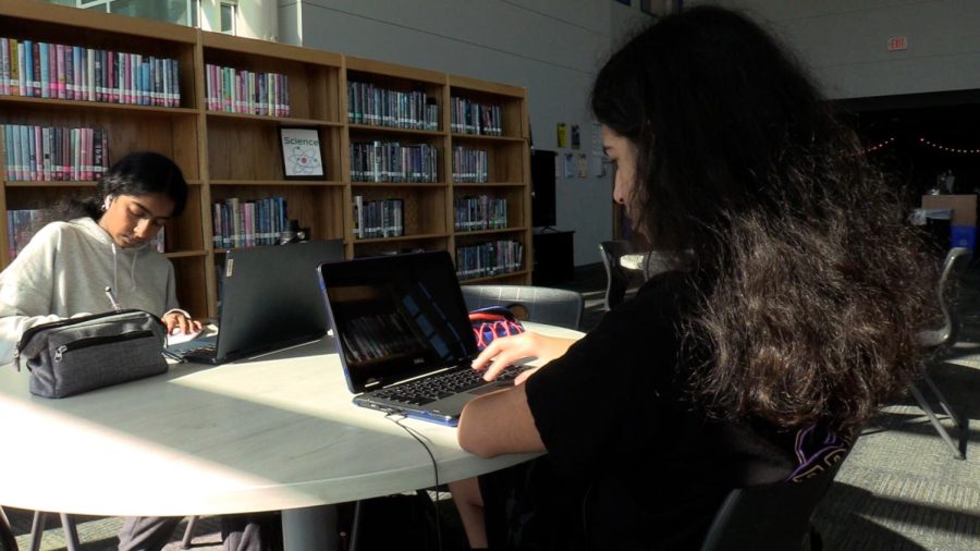 Students studying in the FHS Library.