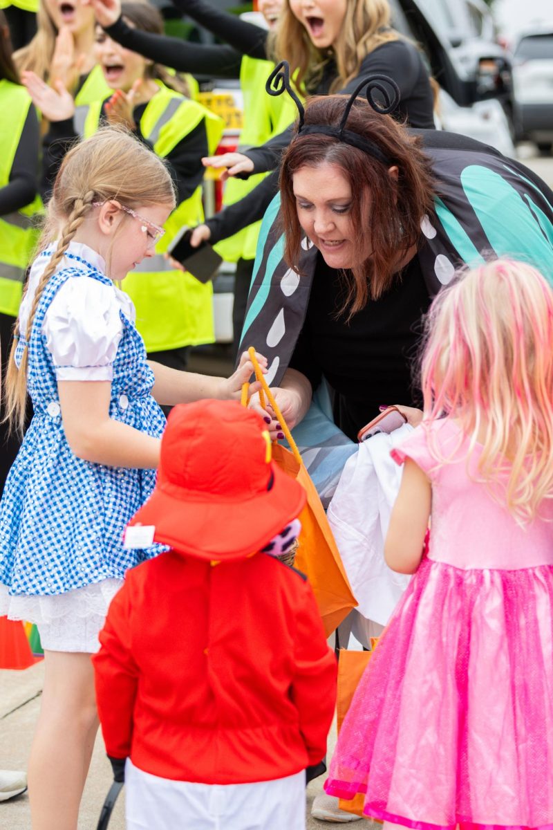 Children getting candy at Trunk or Treat